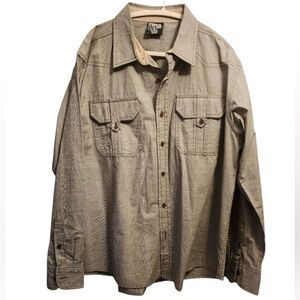 Mecca USA Mens XL Tan Plaid Long Sleeve Button Up Urban Cowboy Y2K Retro Vintage